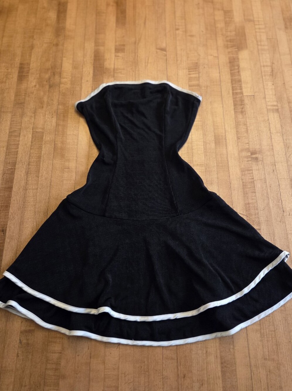Motel Rocks Samira Strapless Tube Dress Black with White Trim XS Sold Out